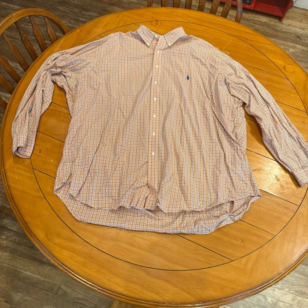 Polo Ralph Lauren Peach Checkered Button Down Shirt